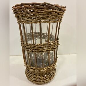 Willow Wrapped Vase Vessel Texured Wicker bring warmth  understated luxury home